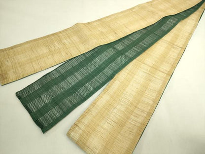 平和屋着物＊極上　夏物　両面　半幅帯　間道　自然布　逸品　DZAB9568kh6
