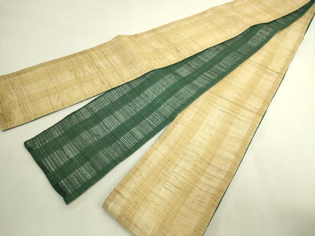 平和屋着物＊極上　夏物　両面　半幅帯　間道　自然布　逸品　DZAB9568kh6