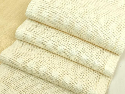 平和屋着物＊極上　夏物　半幅帯　網目文　麻　逸品　DZAB9569kh6