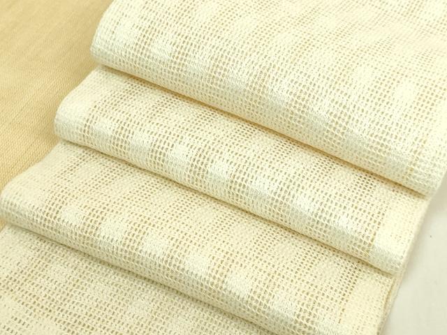 平和屋着物＊極上　夏物　半幅帯　網目文　麻　逸品　DZAB9569kh6