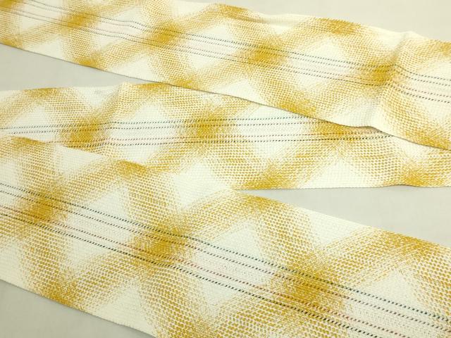 平和屋着物＊極上　夏物　半幅帯　間道　絹麻　逸品　DZAB9570kh6