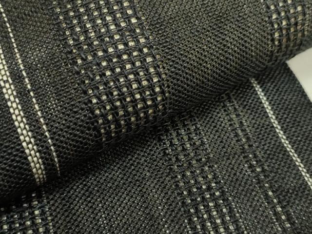 平和屋着物＊極上　夏物　半幅帯　間道　黒地　麻　逸品　DZAB9572kh6