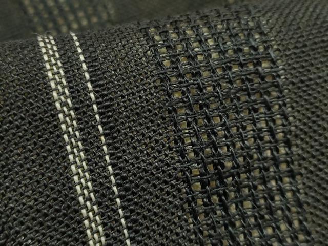平和屋着物＊極上　夏物　半幅帯　間道　黒地　麻　逸品　DZAB9572kh6