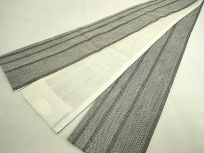 平和屋着物＊極上　夏物　半幅帯　間道　市田織物　麻　逸品　DZAB9574kh6