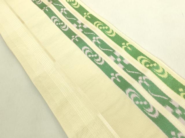 平和屋着物＊極上　夏物　本場筑前博多織　半幅帯　紗　間道　逸品　DZAB9576kh6