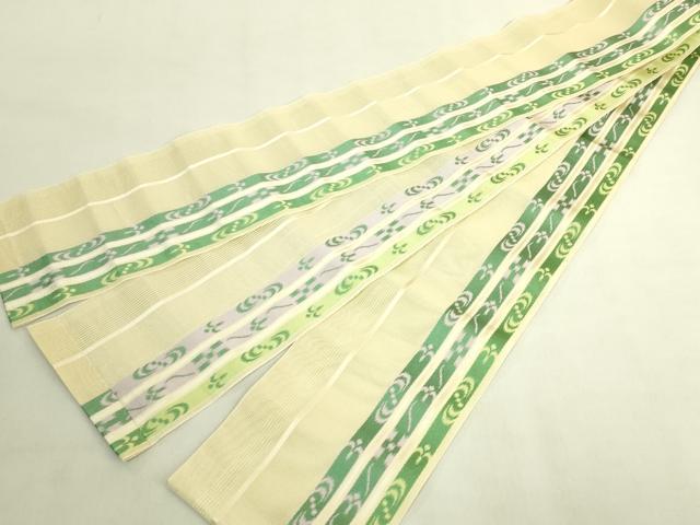 平和屋着物＊極上　夏物　本場筑前博多織　半幅帯　紗　間道　逸品　DZAB9576kh6