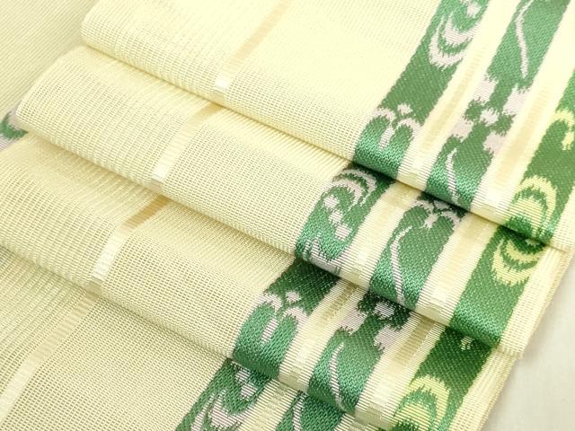平和屋着物＊極上　夏物　本場筑前博多織　半幅帯　紗　間道　逸品　DZAB9576kh6