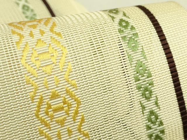 平和屋着物＊極上　夏物　本場筑前博多織　紗献上　半幅帯　逸品　DZAB9583kh6