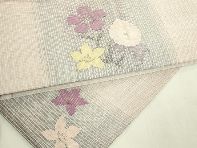 平和屋着物＊極上　夏物　半幅帯　草花文　逸品　DZAB9590kh6