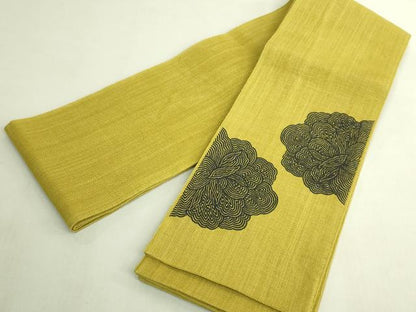 平和屋着物＊極上　夏物　半幅帯　花　麻　逸品　DZAB9595kh6