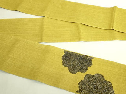 平和屋着物＊極上　夏物　半幅帯　花　麻　逸品　DZAB9595kh6