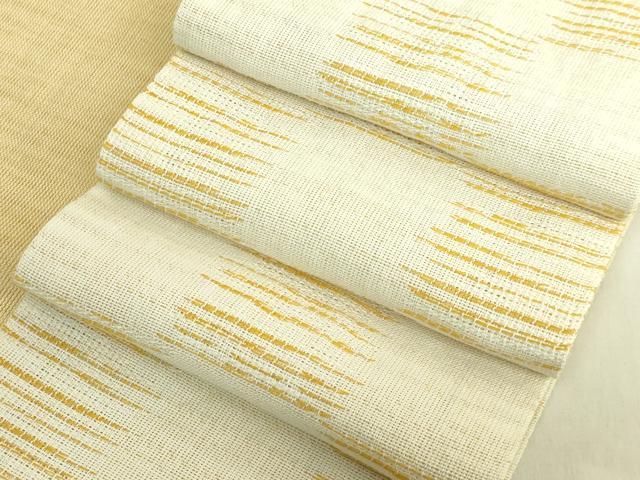 平和屋着物＊極上　夏物　半幅帯　市松文様　麻　逸品　DZAB9597kh6