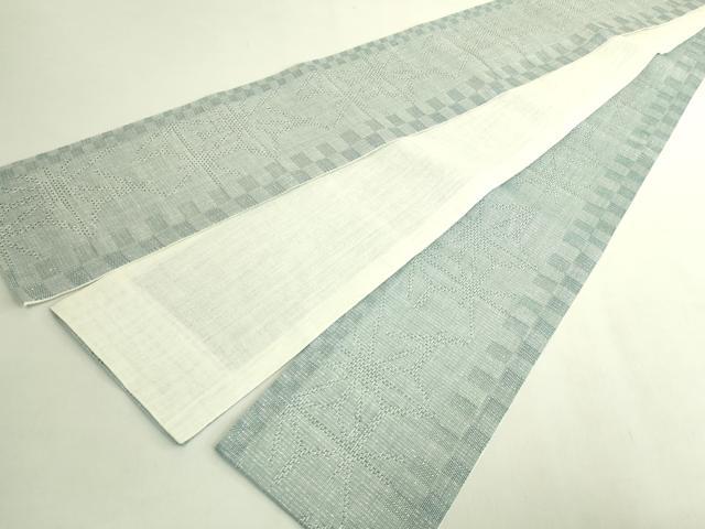 平和屋着物＊極上　夏物　半幅帯　麻の葉　銀通し地　麻　逸品　DZAB9603kh6