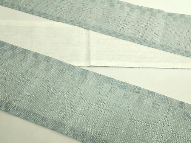 平和屋着物＊極上　夏物　半幅帯　麻の葉　銀通し地　麻　逸品　DZAB9603kh6