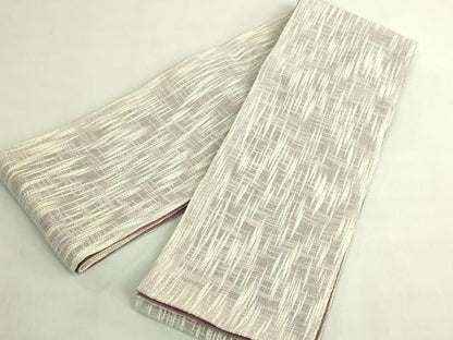 平和屋着物＊極上　夏物　半幅帯　変わり格子　麻　逸品　DZAB9604kh6