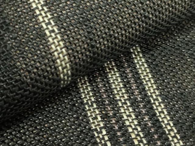 平和屋着物＊極上　夏物　半幅帯　間道　黒地　麻　逸品　DZAB9605kh6