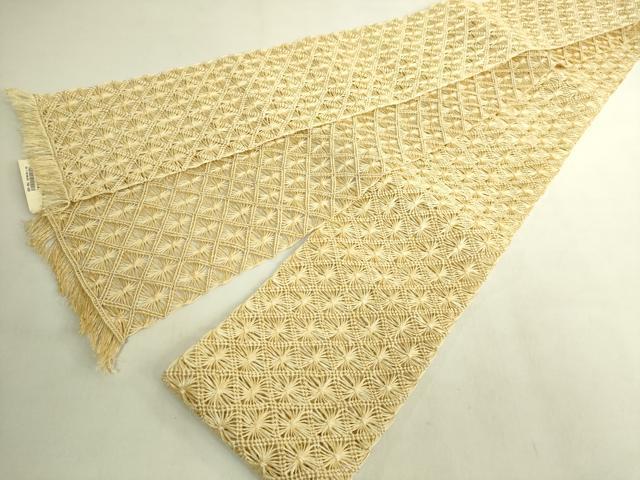 平和屋本店＊希少　夏物　創業280年　誉田屋源兵衛　半幅帯　芭蕉通風段文　逸品　未使用　DZAB9609kh6