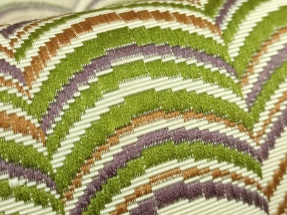 平和屋着物●極上　本場筑前博多織　半幅帯　幾何学文様　井上織物　証紙付き　逸品　未使用　DZAB9611kh6