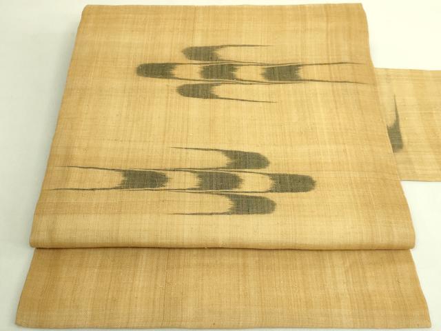 平和屋本店＊極上　夏物　芭蕉布　手積み芭蕉糸100％　九寸名古屋帯　絣絵　逸品　DZAB9630kh6