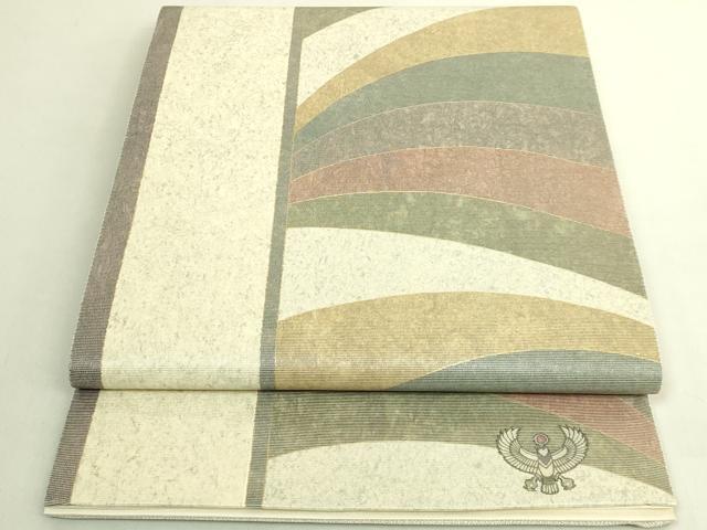 平和屋着物●極上　螺鈿工芸作家　佐野正喜　太鼓柄袋帯　抽象文様　金彩　逸品　DZAB9632kh6