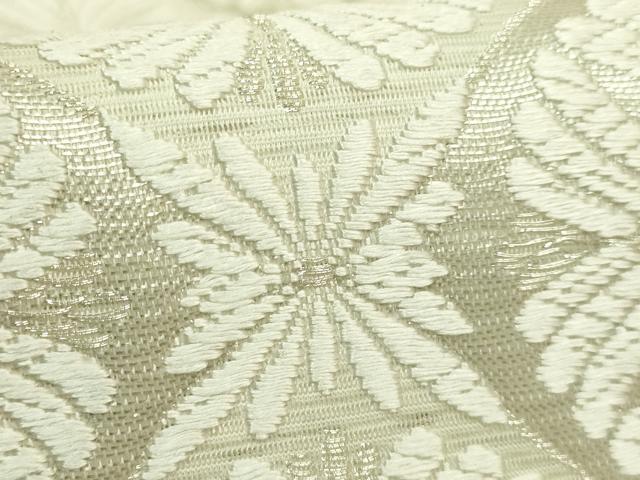 平和屋着物＊極上　夏物　六通柄袋帯　唐織　花菱文　銀糸　逸品　DZAB9633kh6