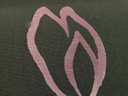 平和屋本店●極上　京都祇園の老舗　ぎをん齋藤　塩瀬　九寸名古屋帯　刺繍　蓮　黒地　たとう紙付き　逸品　DZAB9634kh6