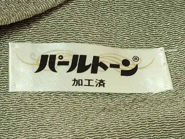 平和屋着物●極上　本加賀友禅作家　由水煌人　九寸名古屋帯　胡蝶蘭　青白橡色地　鬼しぼ縮緬　逸品　DZAB9636kh6