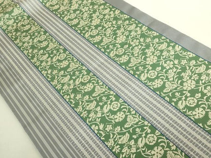 平和屋着物●極上　本場筑前博多織　両面　全通柄袋帯　花間道　献上　逸品　DZAB9638kh6