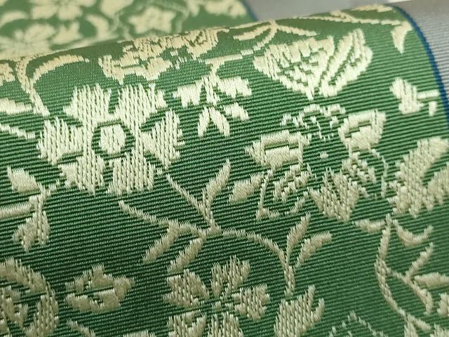 平和屋着物●極上　本場筑前博多織　両面　全通柄袋帯　花間道　献上　逸品　DZAB9638kh6