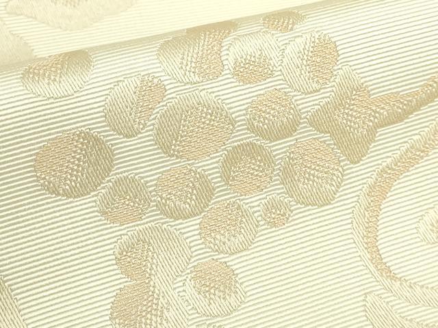 平和屋着物●極上　本場筑前博多織　八寸名古屋帯　伝統工芸士　松尾信好　通風唐草朱子文様　西村織物　逸品　DZAB9639kh6