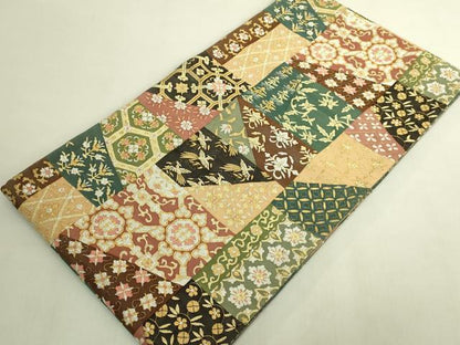 平和屋本店●最高級　明綴れ　全通柄袋帯　切嵌花鳥文　金銀糸　逸品　DZAB9640kh6
