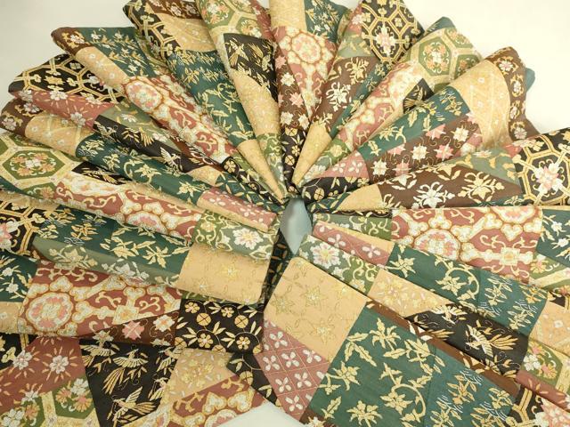 平和屋本店●最高級　明綴れ　全通柄袋帯　切嵌花鳥文　金銀糸　逸品　DZAB9640kh6