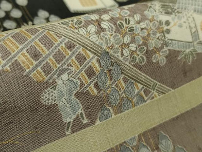 平和屋本店●極上　染織の名門　しょうざん  生紬　訪問着　エ霞人物風景　暈し染め　逸品　未使用　DZAB9651kh6