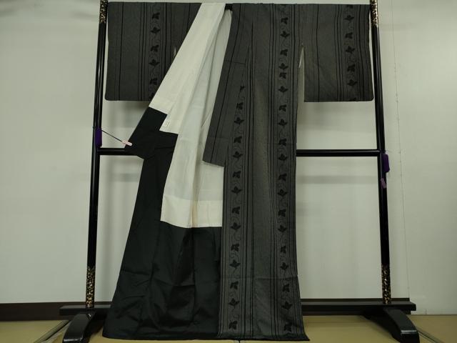 平和屋着物●極上　本塩沢　唐草間道　逸品　DZAB9653kh6