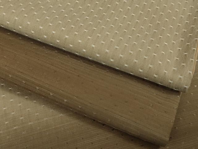 平和屋着物●極上　花織　訪問着　お召地　横段文　空五倍子色地　ロング丈　逸品　DZAB9654kh6