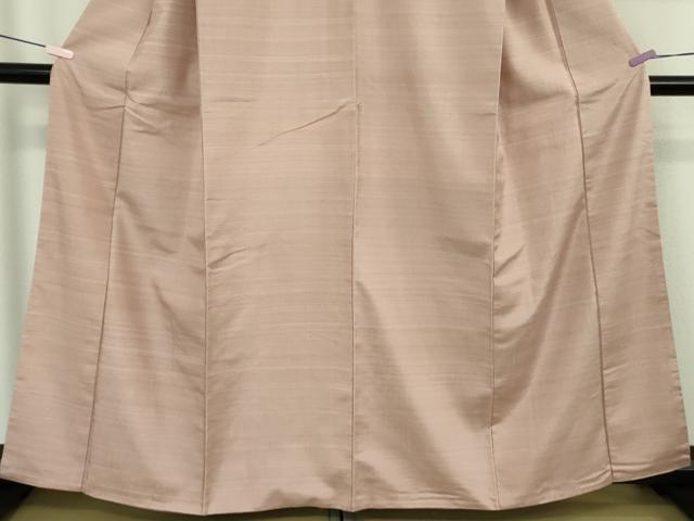 平和屋着物●極上　紅花紬　米沢　色無地　水柿色　逸品　DZAB9655kh6