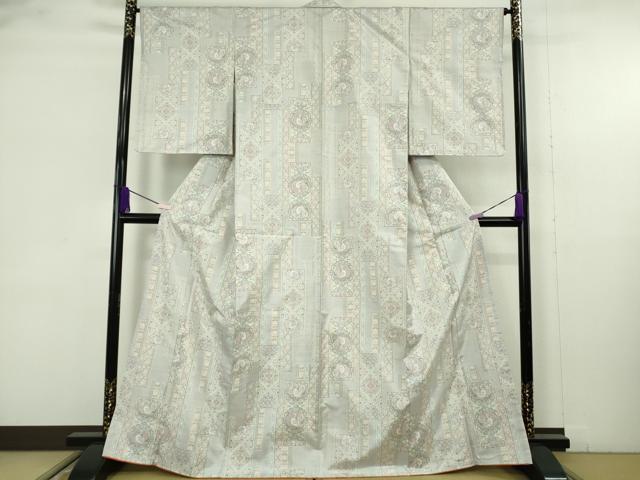 平和屋着物●極上　本場大島紬　白大島　9マルキ　短冊鳳凰花文　逸品　未使用　DZAB9662kh6