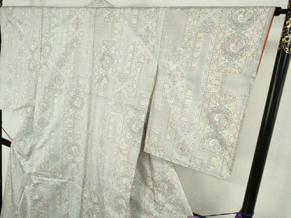 平和屋着物●極上　本場大島紬　白大島　9マルキ　短冊鳳凰花文　逸品　未使用　DZAB9662kh6