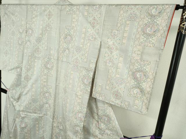 平和屋着物●極上　本場大島紬　白大島　9マルキ　短冊鳳凰花文　逸品　未使用　DZAB9662kh6