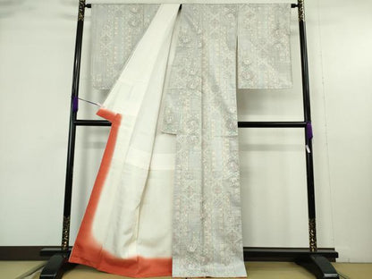 平和屋着物●極上　本場大島紬　白大島　9マルキ　短冊鳳凰花文　逸品　未使用　DZAB9662kh6