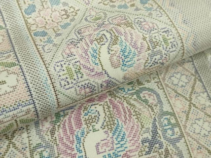 平和屋着物●極上　本場大島紬　白大島　9マルキ　短冊鳳凰花文　逸品　未使用　DZAB9662kh6