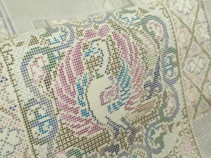 平和屋着物●極上　本場大島紬　白大島　9マルキ　短冊鳳凰花文　逸品　未使用　DZAB9662kh6
