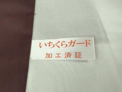 平和屋着物●極上　工房 桝屋儀兵衛　本場縞大島紬　ほのか縞　プラム　川畑絹織物　証紙付き　ロング丈　逸品　未使用　DZAB9667kh6