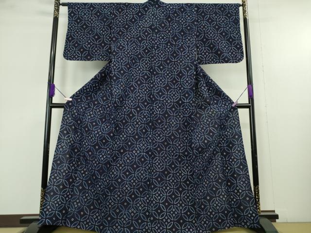 平和屋着物∴極上　夏物　浴衣　有松鳴海絞り　七宝文　綿　逸品　DZAB9670kh6