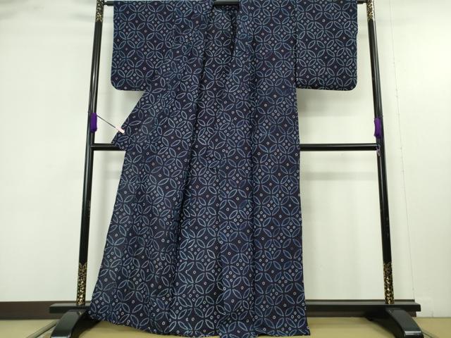 平和屋着物∴極上　夏物　浴衣　有松鳴海絞り　七宝文　綿　逸品　DZAB9670kh6