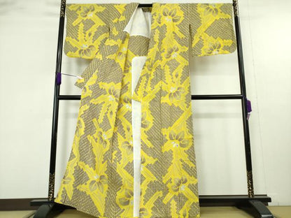 平和屋着物∴極上　夏物　浴衣　有松鳴海絞り　杜若　綿　逸品　DZAB9673kh6