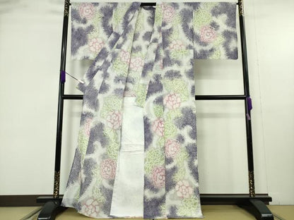 平和屋着物∴極上　夏物　浴衣　有松鳴海絞り　薔薇　バラ　綿　逸品　DZAB9674kh6