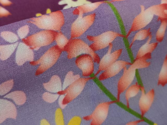 平和屋着物∴極上　夏物　訪問着　浴衣　枝花文　暈し染め　洗える着物　逸品　DZAB9688kh6