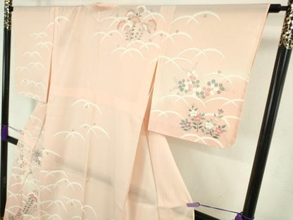 平和屋着物＊極上　夏物　訪問着　絽　刺繍　秋草　露芝文　洗柿色地　暈し染め　銀彩　逸品　未使用　DZAB9696kh6