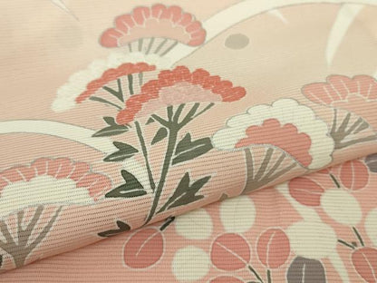 平和屋着物＊極上　夏物　訪問着　絽　刺繍　秋草　露芝文　洗柿色地　暈し染め　銀彩　逸品　未使用　DZAB9696kh6